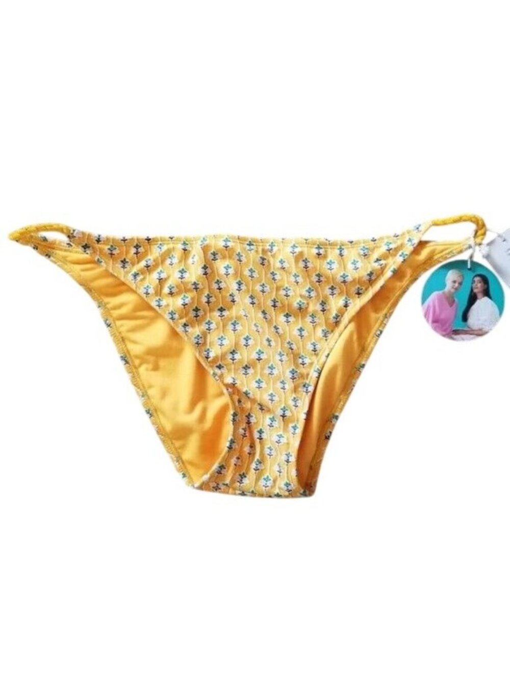 Rhode x Target Yellow Floral Print Bikini Bottom Size L